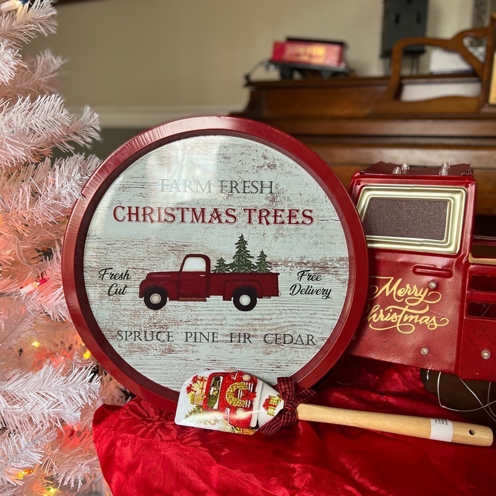 Christmas Red Truck Decor